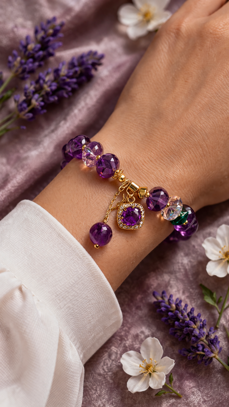 Bracciale Firenze -  In Pura Ametista Naturale