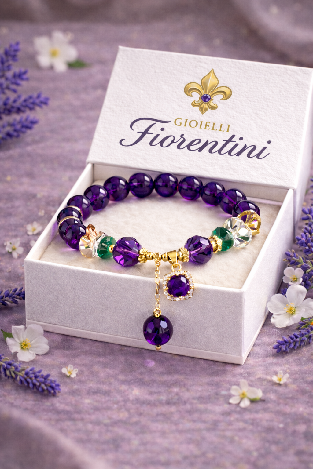 Bracciale Firenze -  In Pura Ametista Naturale