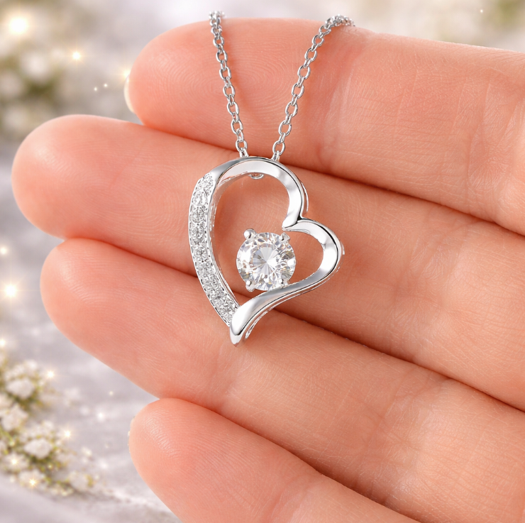 Amore Eterno - Collana con Quarzo Naturale Con un Biglietto Dedicato alla tua Mamma