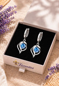 Orecchini “Blu di Firenze"  – con pietre Quarzo Azzurro & Cristalli Luminia